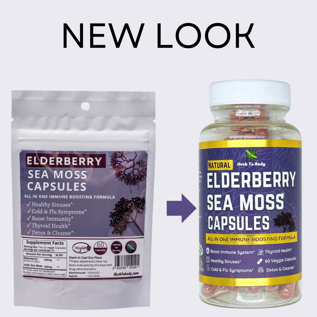 Herb to Body Elderberry Sea Moss Capsules 60 Count