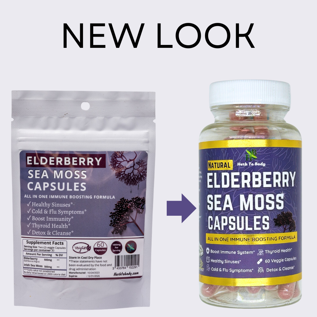 Herb to Body Elderberry Sea Moss Capsules 60 Count