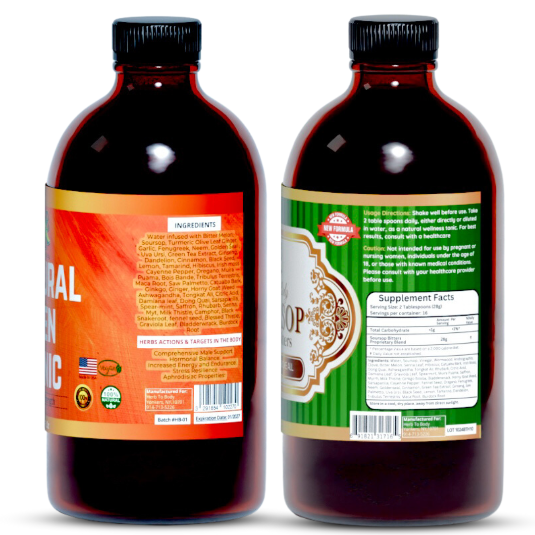 Herb to Body Soursop Bitter Natural Men Tonic 16 oz