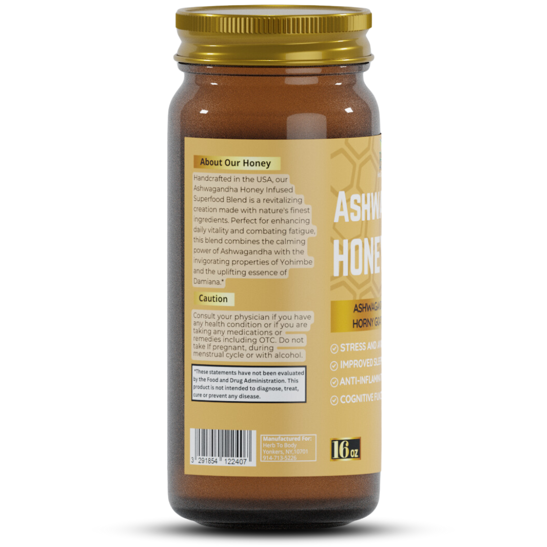 Herb To Body Ashwagandha Honey Blend 16 oz