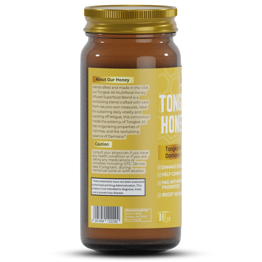 Herb to Body Natural Tongkat Ali Honey 16oz Jar