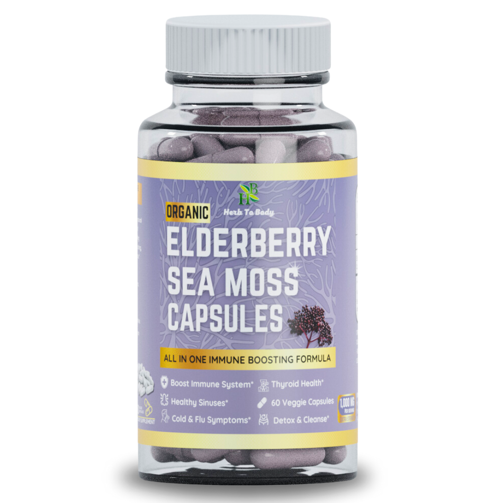 Herb to Body Elderberry Sea Moss Capsules 60 Count