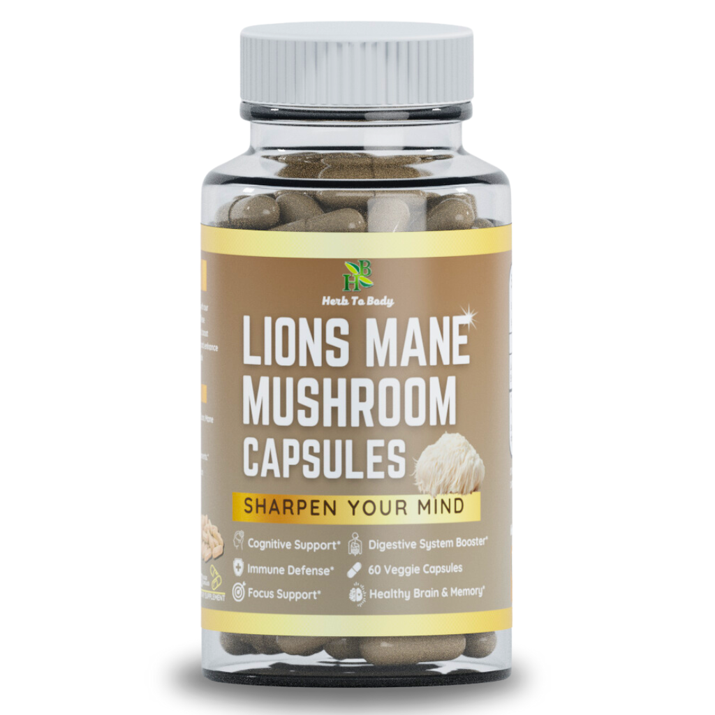 Herb To Body Lion's Mane Mushroom Capsules 60 Count
