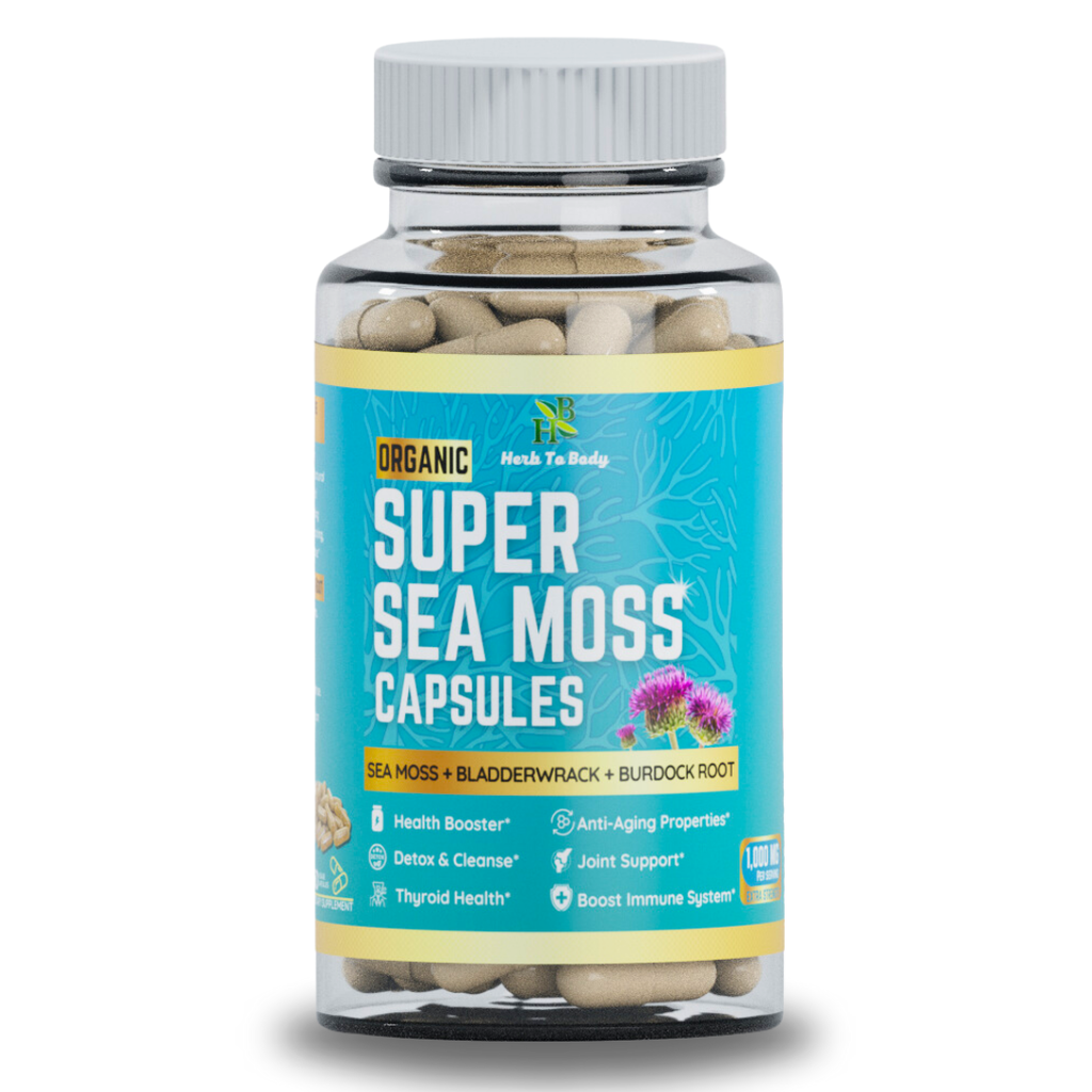 Herb To Body Organic Super Sea Moss Capsules 60 Count