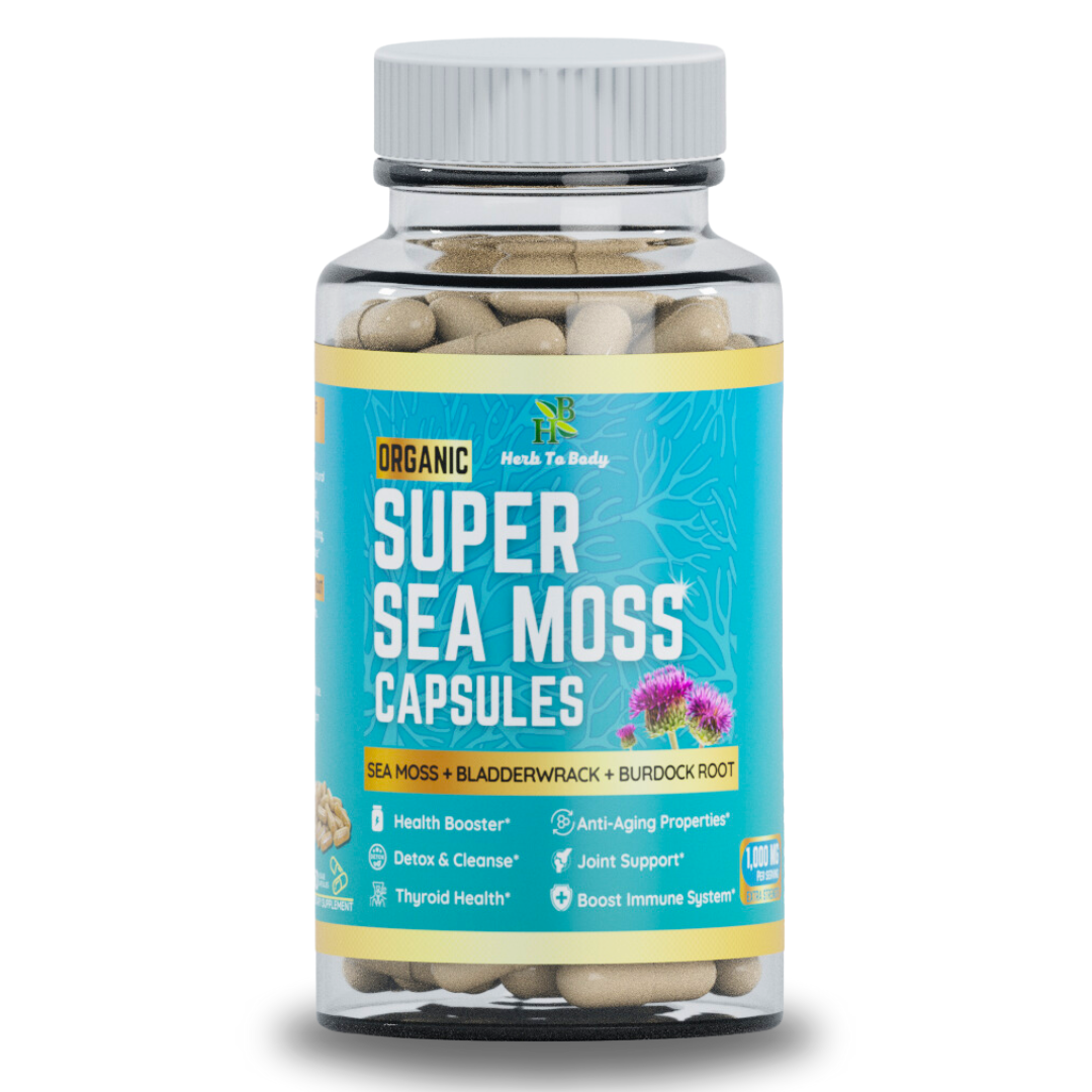 Herb To Body Organic Super Sea Moss Capsules 60 Count