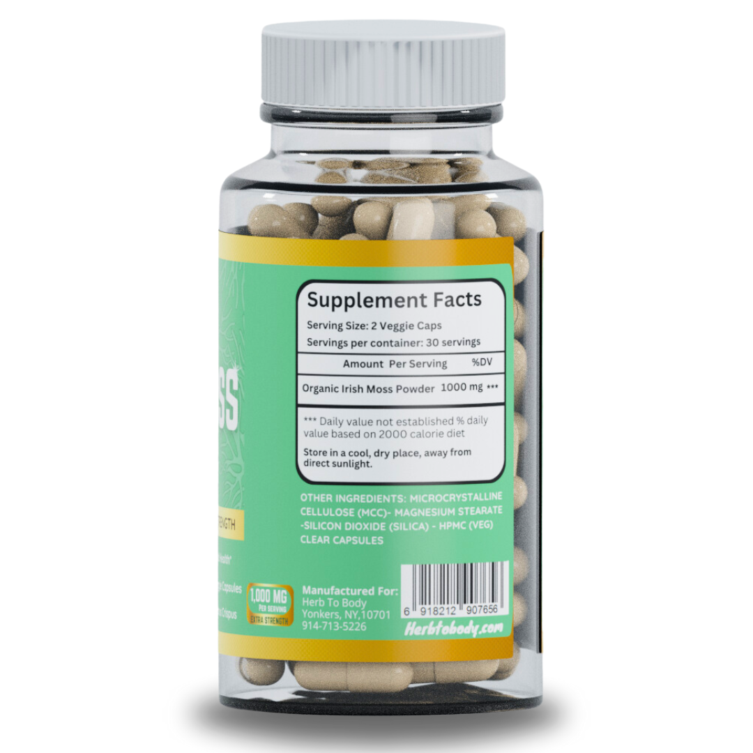 Herb To Body Organic Sea Moss Capsules 60 Count