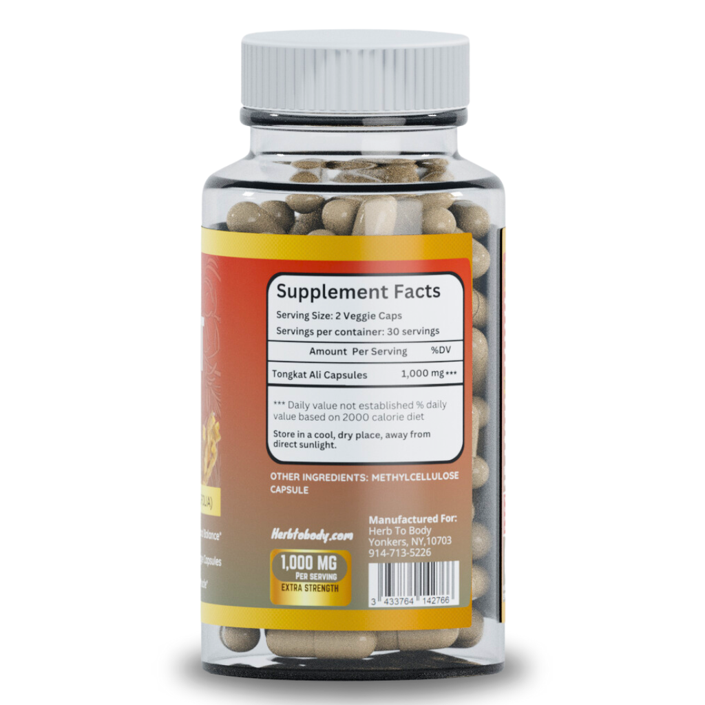 Herb To Body Tongkat Ali Longjack Herbal Supplement 60 Capsules