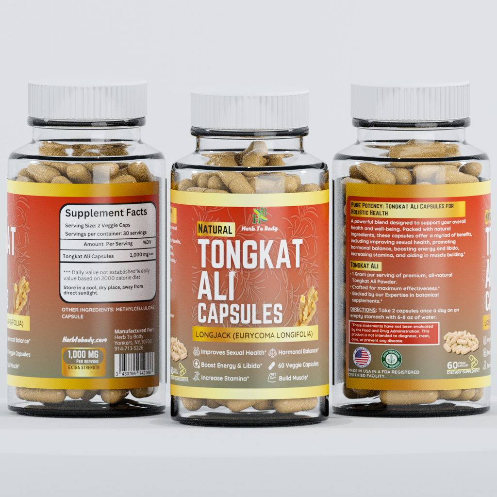 Herb To Body Tongkat Ali Longjack Herbal Supplement 60 Capsules