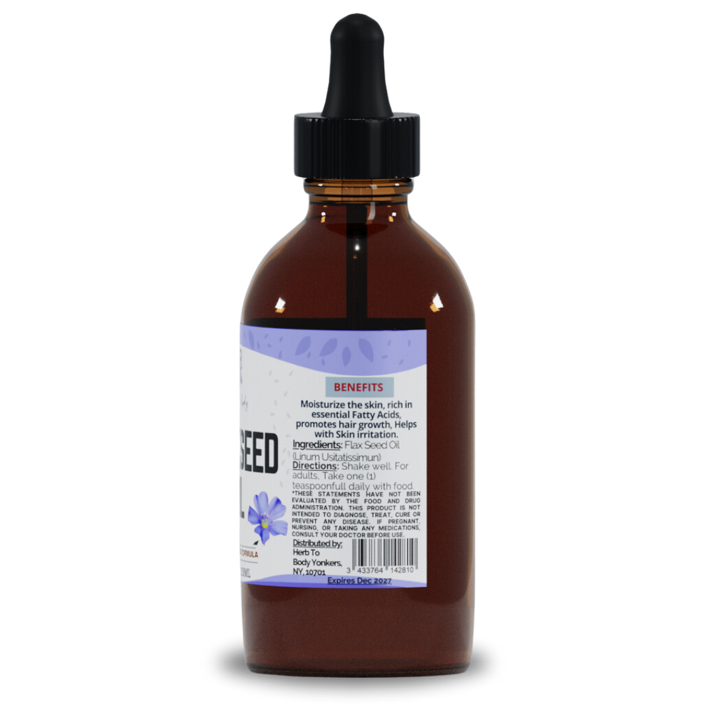 Herb To Body Organic Cold Pressed Flaxseed Oil Supplement