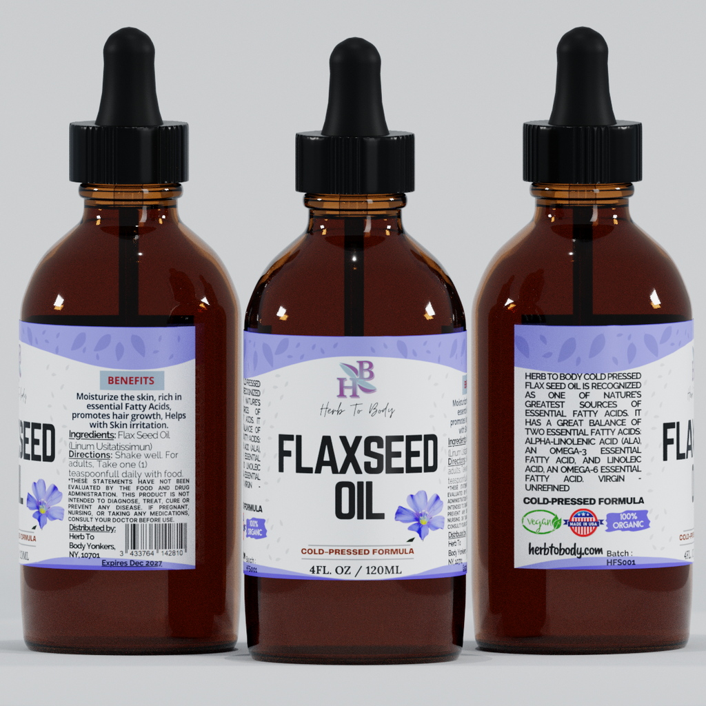Herb To Body Organic Cold Pressed Flaxseed Oil Supplement