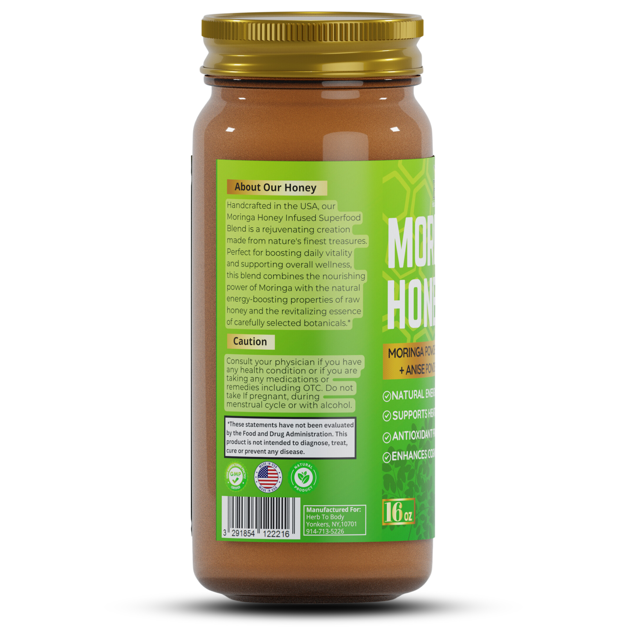 Herb to Body Moringa Honey Superfood Blend 16 oz