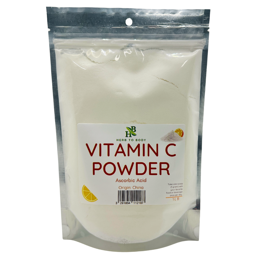 Herb To Body Pure Vitamin C Powder Ascorbic Acid Supplement
