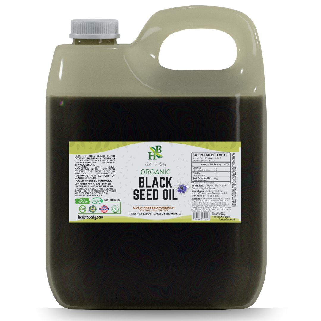 Herbtobody Organic Black Seed Oil 1 Gallon Cold-Pressed