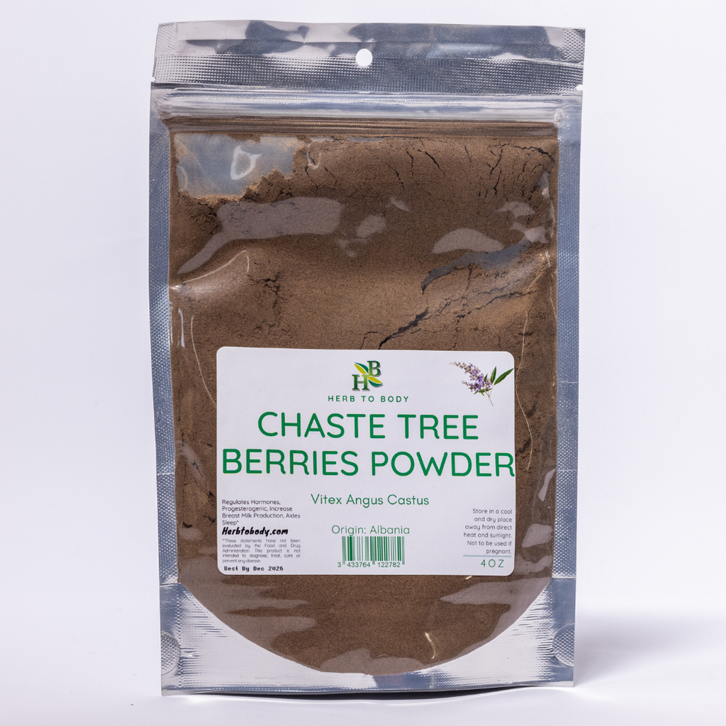 Herb To Body Chaste Tree Berries Powder Vitex Agnus-Castus Supplement