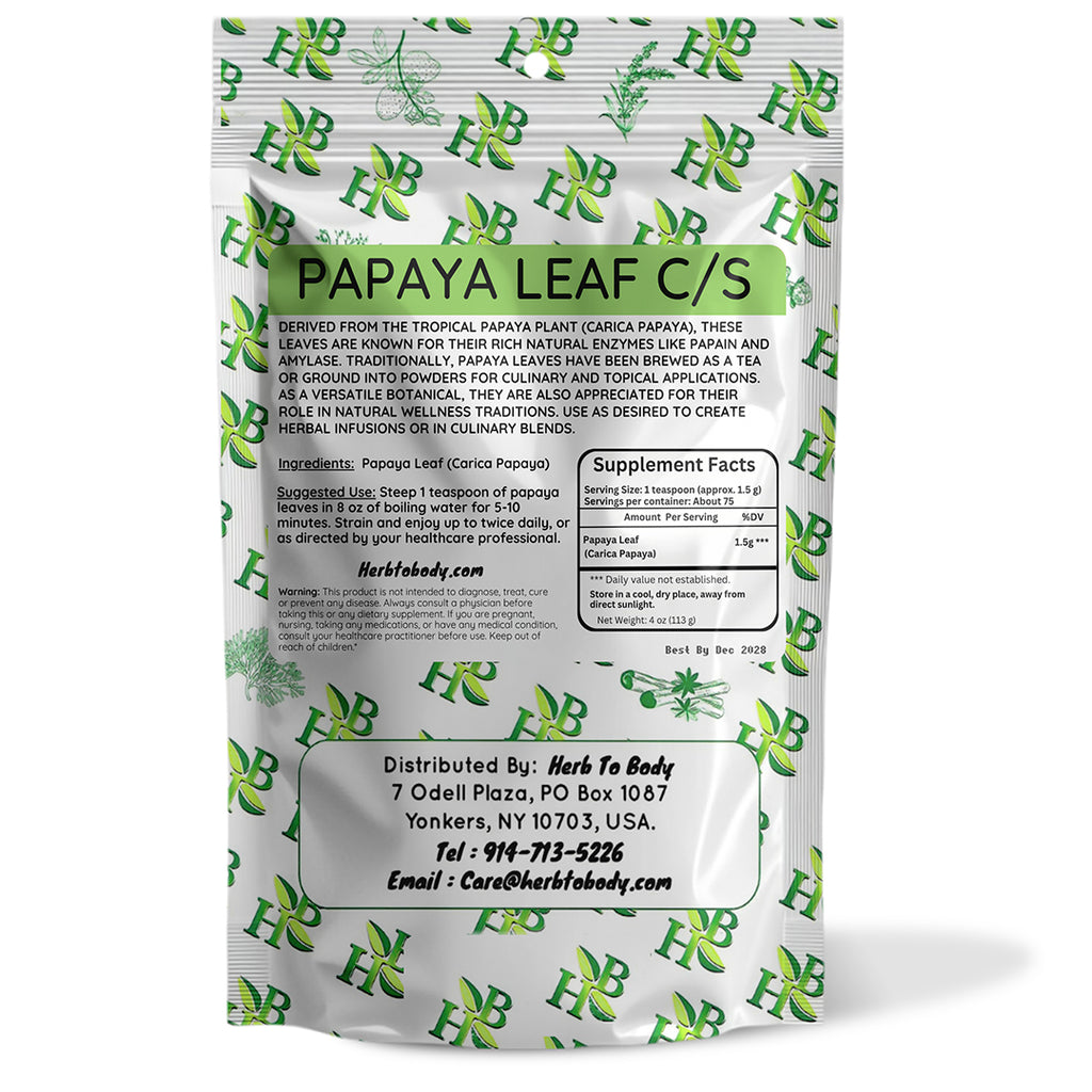 Herbtobody Papaya Leaf Cut & Sifted Herbal Supplement 4 oz
