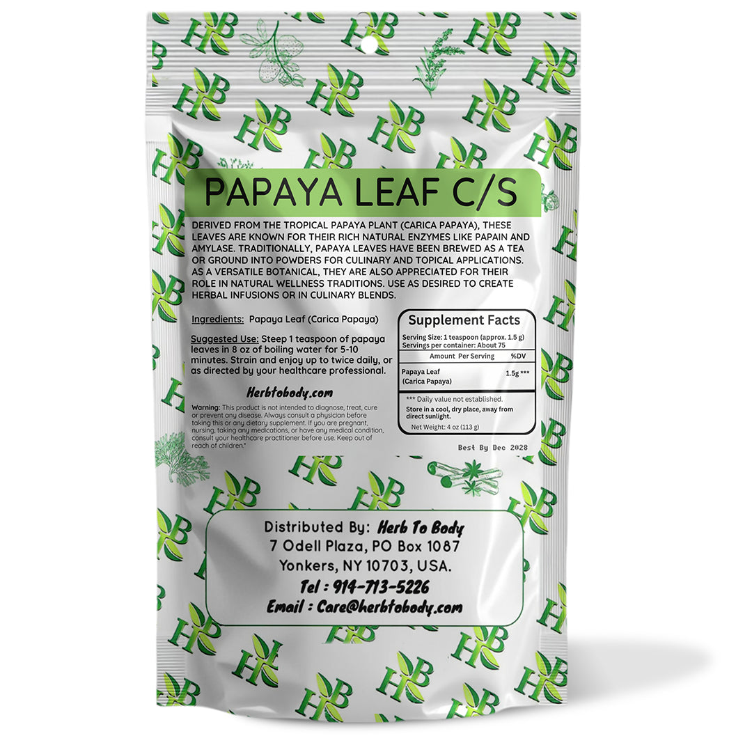 Herbtobody Papaya Leaf Cut & Sifted Herbal Supplement 4 oz