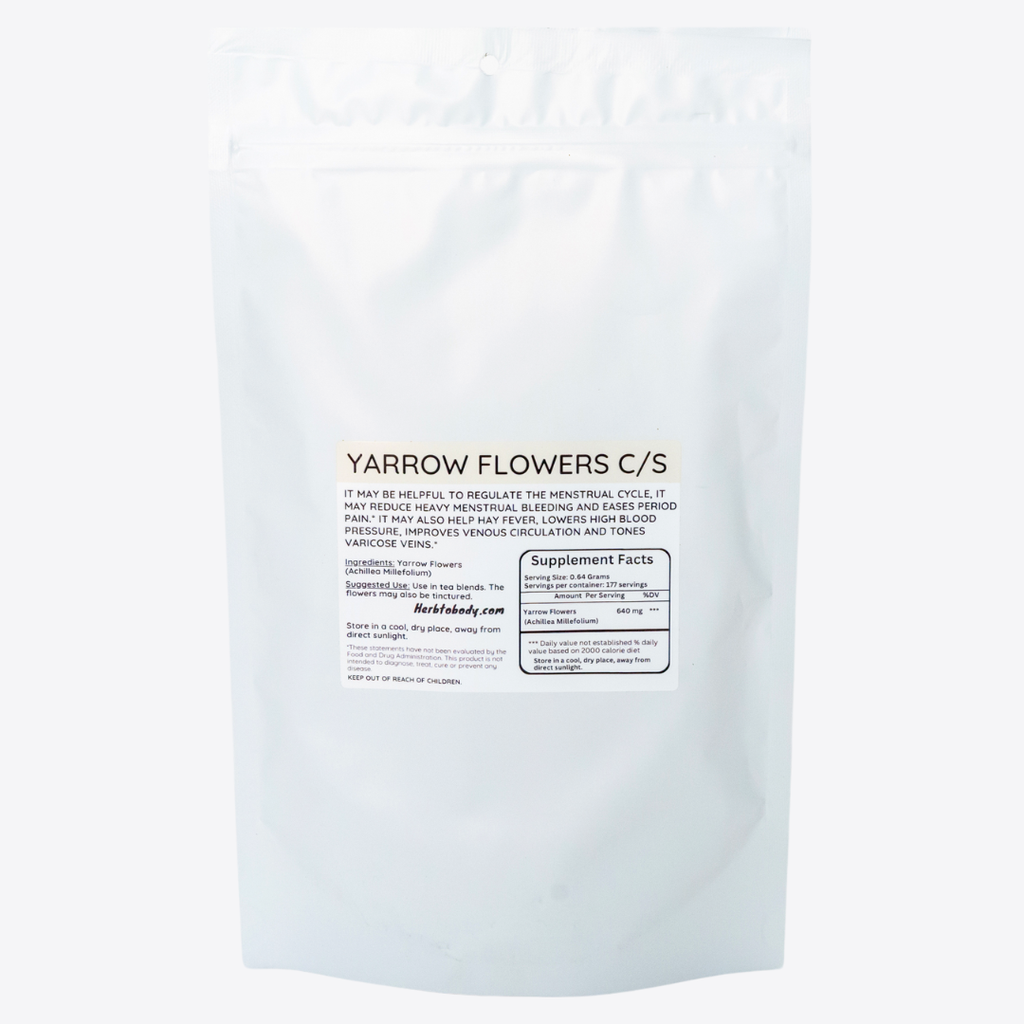Herb To Body Dried Yarrow Flowers Cut & Sifted 4 oz