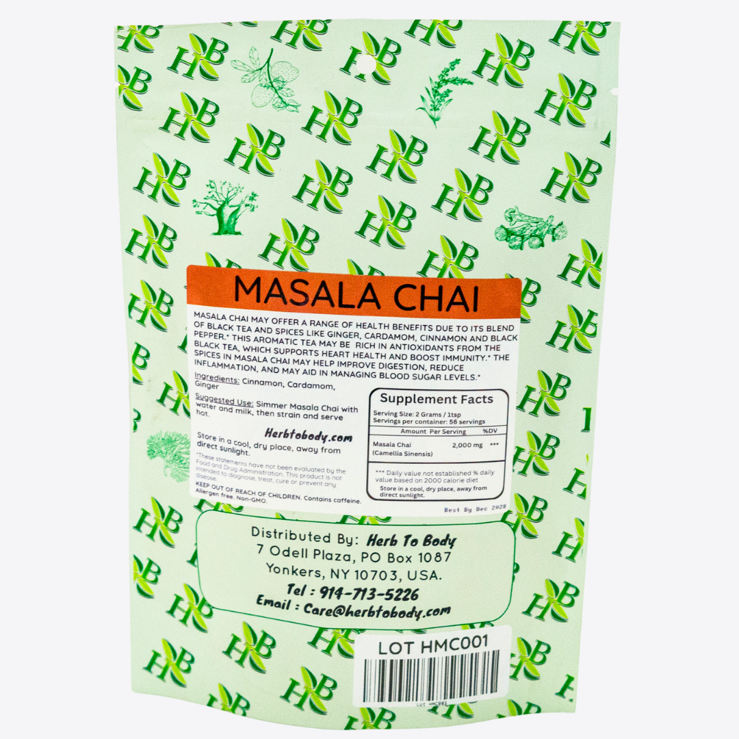 Herb To Body Masala Chai Tea Blend Authentic Spiced Loose Leaf