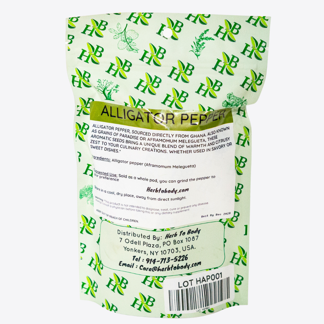 Herb to Body Alligator Pepper West African Spice 5 Count