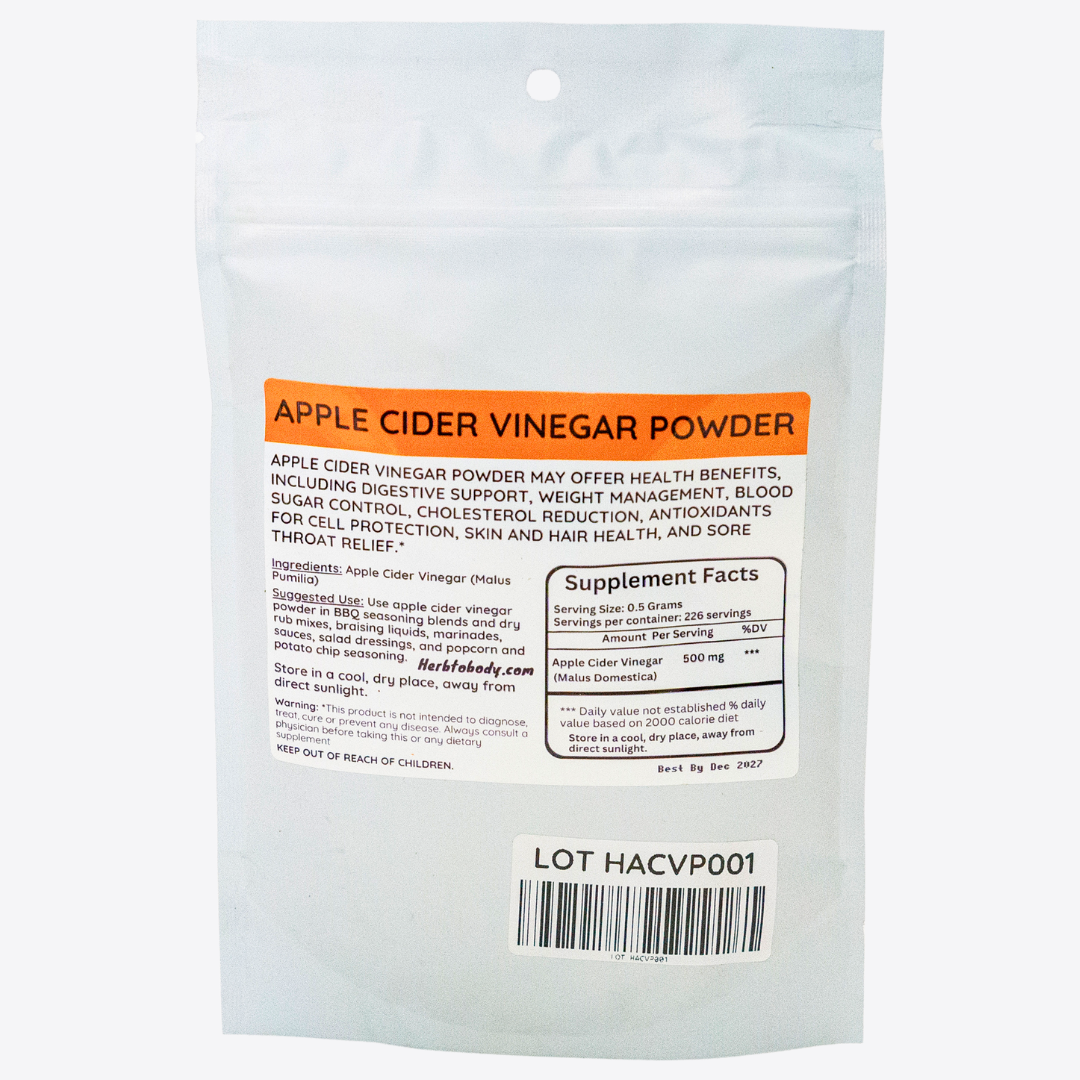 Herb To Body Apple Cider Vinegar Powder Culinary Supplement