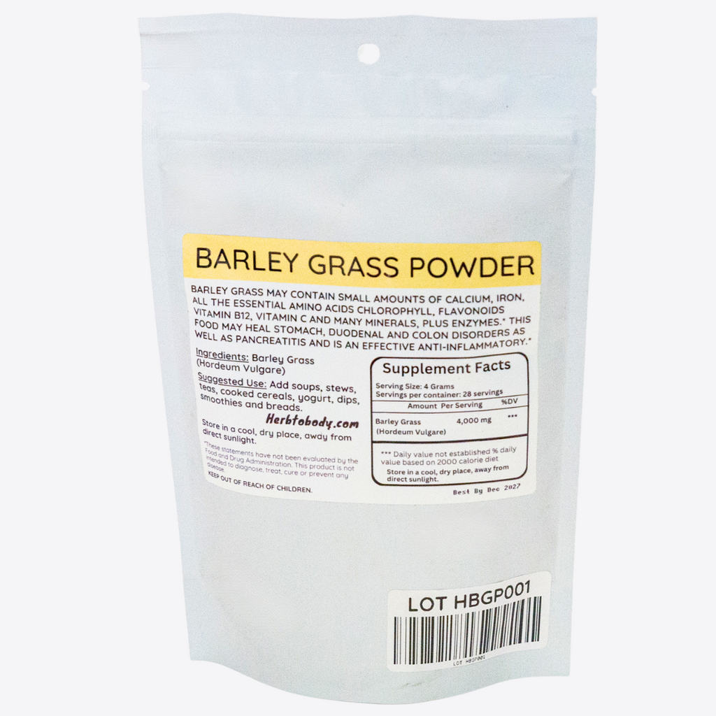 Herb To Body Barley Grass Powder Organic 4oz