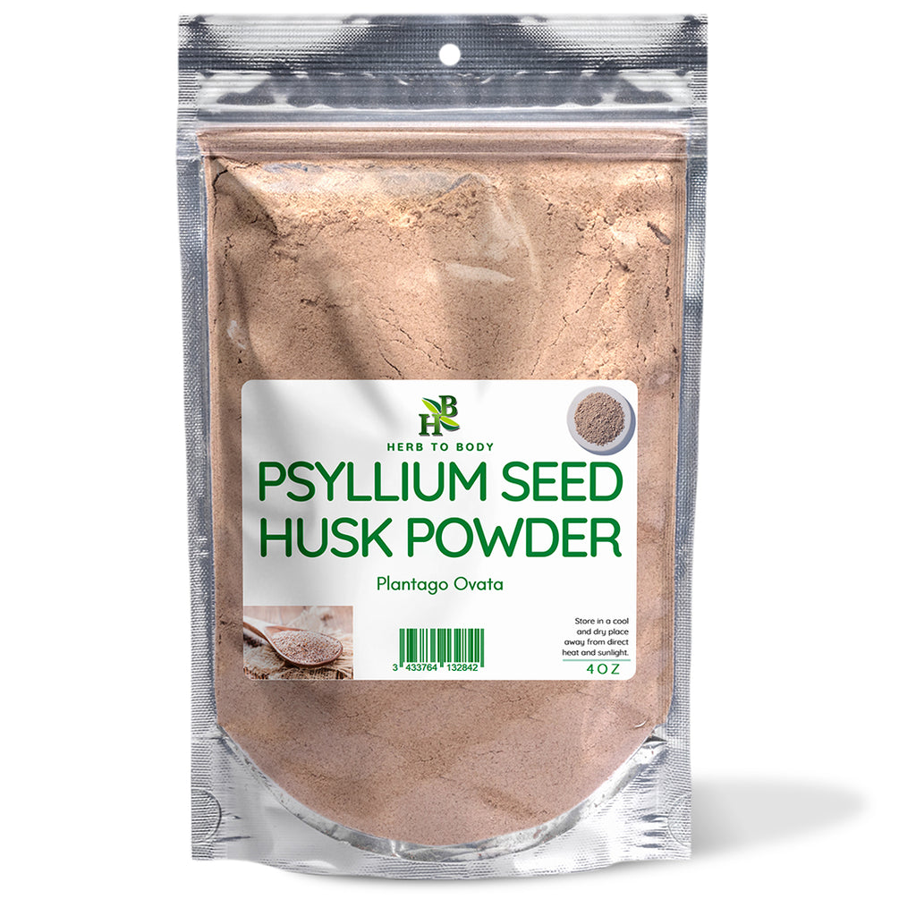 Herb To Body Psyllium Seed Husk Powder 4oz Fine Fiber