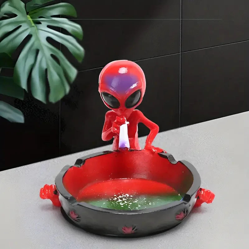 Decoration Tabletop Ashtray Resin Hiphop Container Retro Vintage Home Office Bar Ornament Crafts Man Smoking Accessories