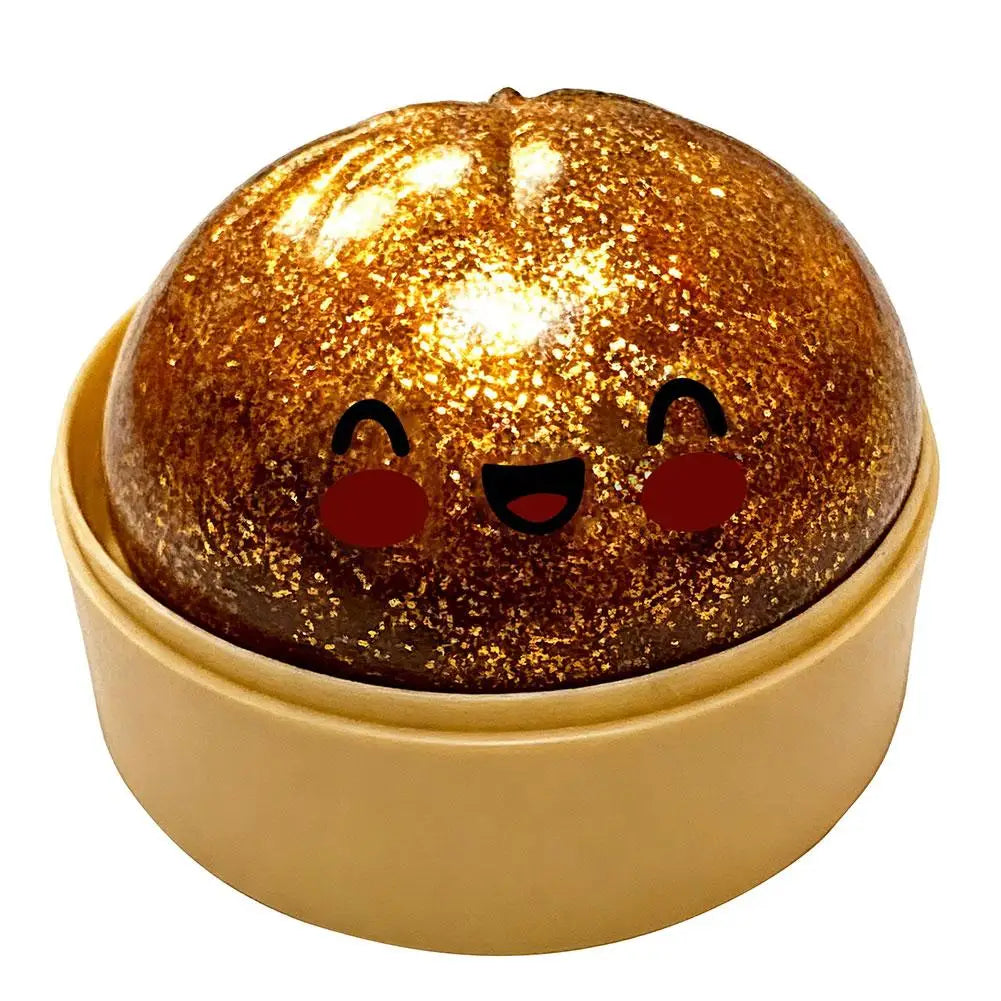 Realistic Giant Dumpling Squeeze Toy with Bamboo Steamer Soft TPR Dough Ball Decompression Fidget Toy Funny Creative Gift