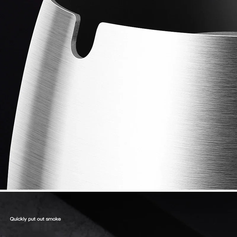 1PC Titanium-plated Stainless Steel Ashtray Car Interior Ash Waste Receptacle with Lid Thicker and Taller Anti-fly Car Ashtray