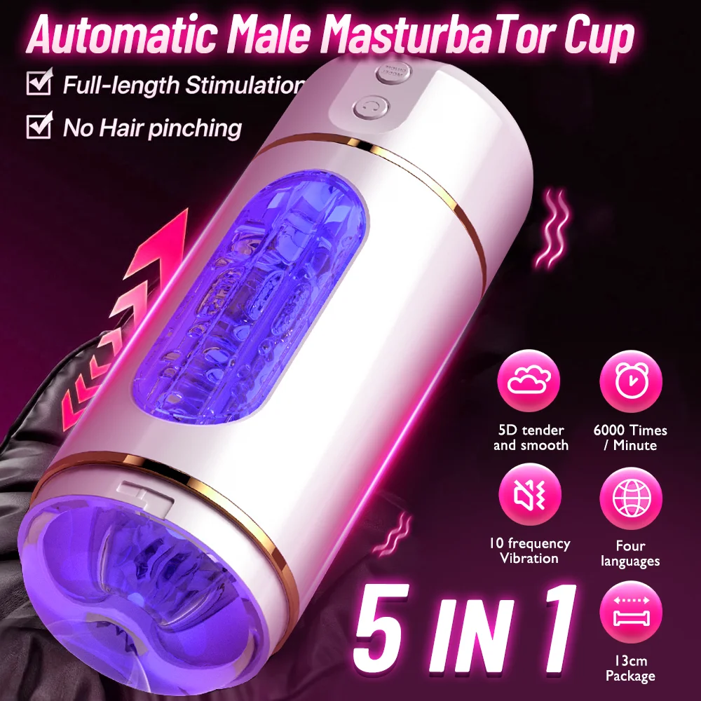 Automatic Male Mastubator Cup Pocket Pussy Sex Machine Realistic Vagina Sexy Voice Vibrator Penis Stimulator Sex Toy For Men