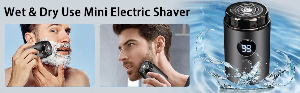 New Model Mini Portable Electric Shaver, New Upgrade Pocket Shaver Mini Shavers for Men, Mini Electric Shaver, LED Power Display