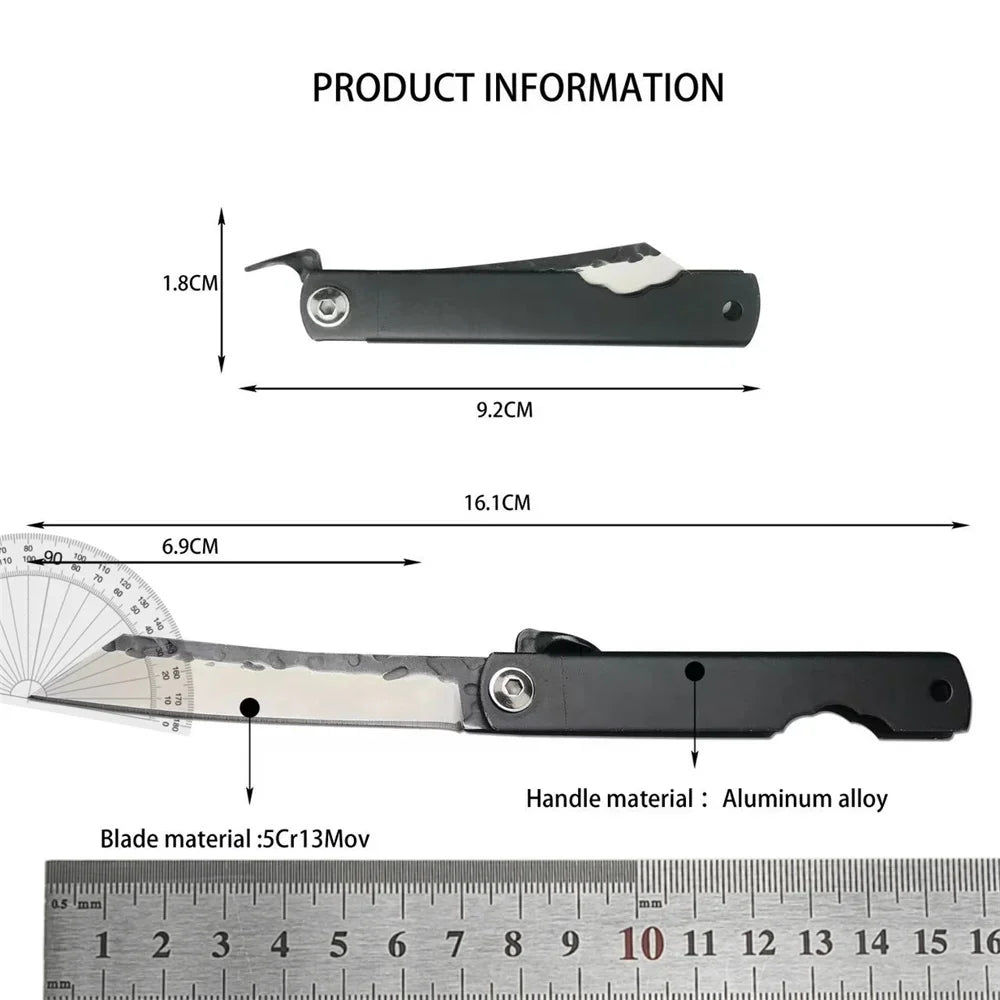 Bronze Handle Folding Knife Damascus Steel Blade A Versatile Cutting Knife for Both Emergency and Daily Use Perfect Gift for Men