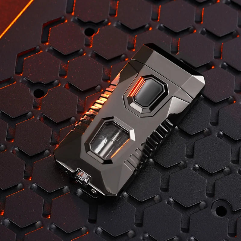 2 IN 1 Cigarette Lighters for Smoking, Mecha's Cool Body Grinder Lighter Gas Butane Torch Lighters, Box Packed as Gift for Men
