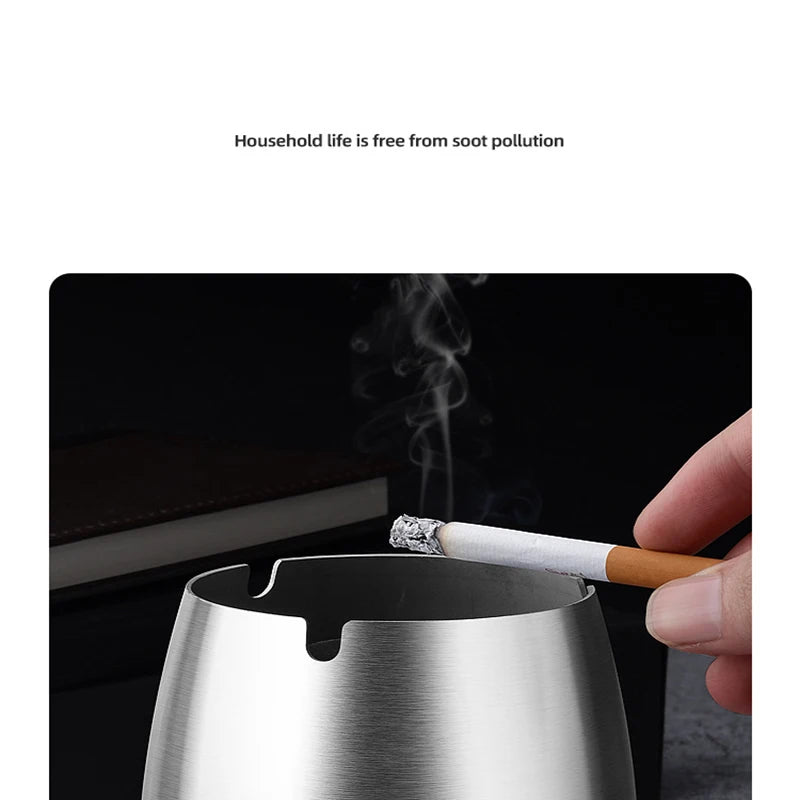 1PC Titanium-plated Stainless Steel Ashtray Car Interior Ash Waste Receptacle with Lid Thicker and Taller Anti-fly Car Ashtray