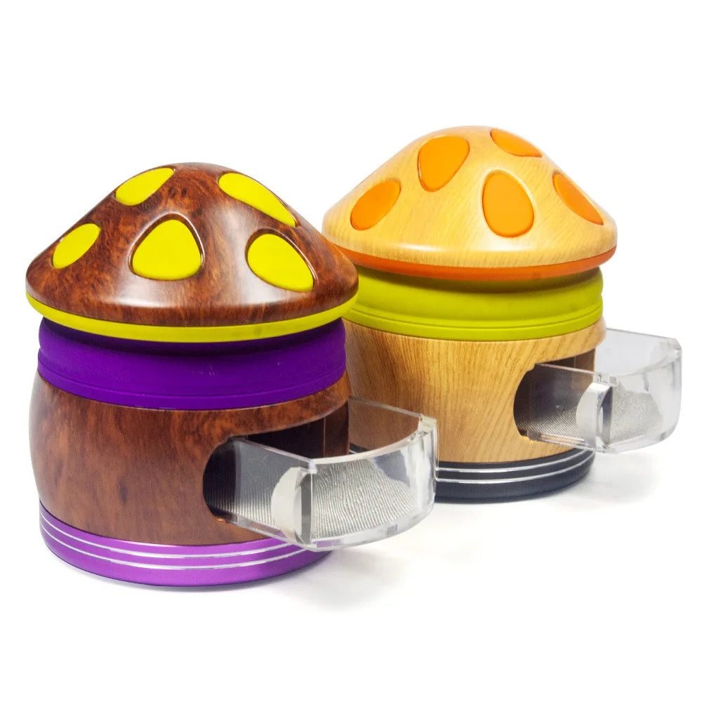 Mushroom Zinc Alloy Metal Plastic Smoke Grinder 4 layers Grinder Tobacco Grinder Smoking Accessories Gadgets for Men