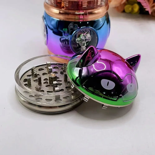 2.8inch Metal Cat Herb Grinder Mill 4-Layers Crusher Manual Mortar Pestle Tobacco Grass Grinder Cigarette Smoking Accessories