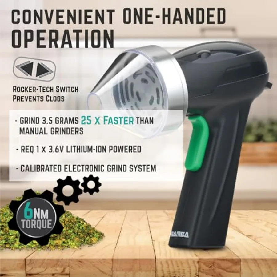 Monster 3.5g Electric Herb Grinder. Large Capacity Portable Metal Herbal Machine and Spice Mill for the Kitchen Silver
