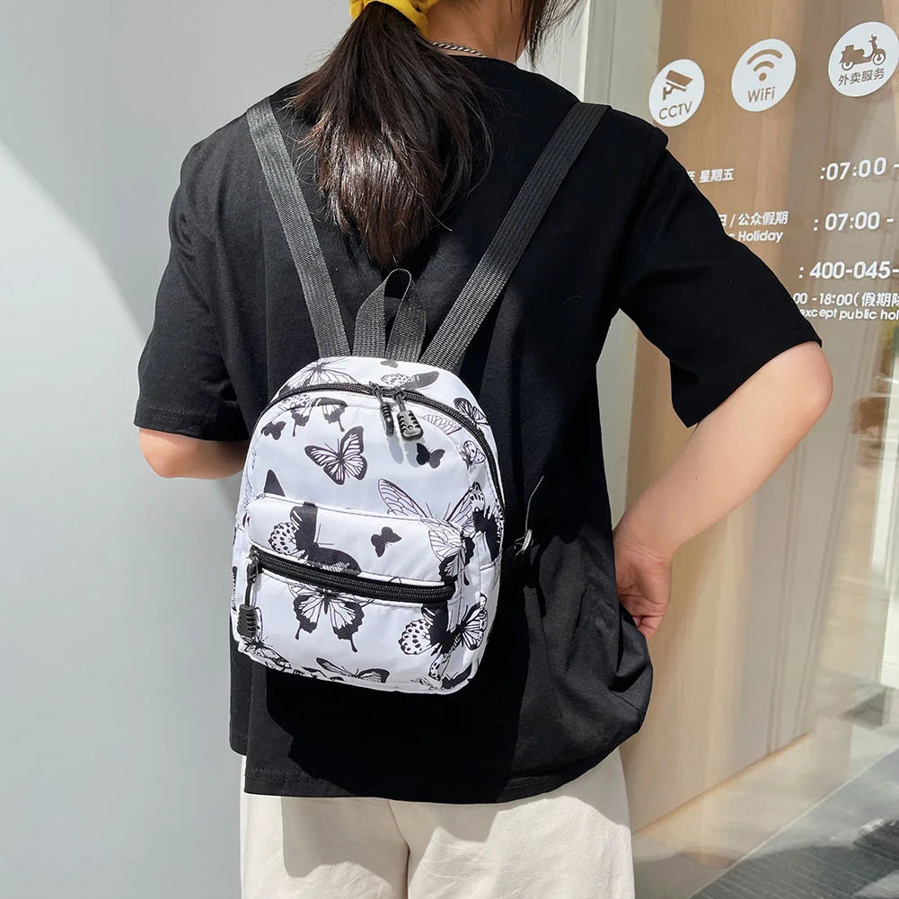 Stylish Women Backpack Preppy Style Animal Pattern Printing Nylon Handbags Leisure Student School Large Knapsacks Backpacks