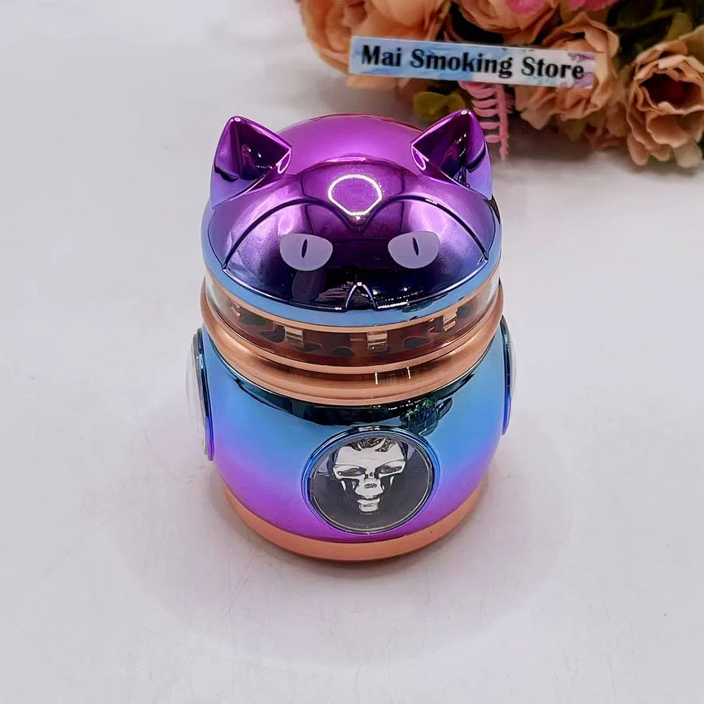 2.8inch Metal Cat Herb Grinder Mill 4-Layers Crusher Manual Mortar Pestle Tobacco Grass Grinder Cigarette Smoking Accessories
