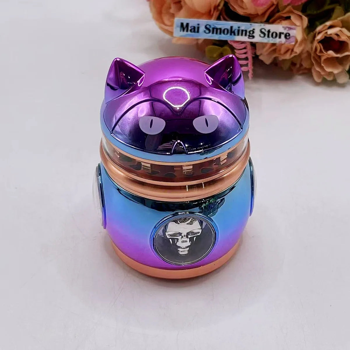 2.8inch Metal Cat Herb Grinder Mill 4-Layers Crusher Manual Mortar Pestle Tobacco Grass Grinder Cigarette Smoking Accessories