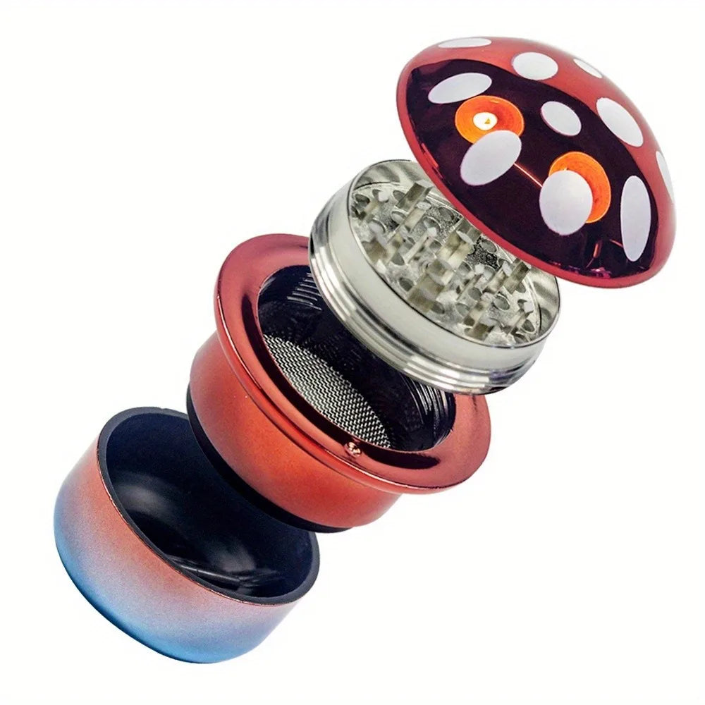 70mm Portable 4-Layers Mushroom Smoke Grinder Manual Spice, Tobacco Grinder Tools Smoking Cigarette Accessories Mill Pepper Pot