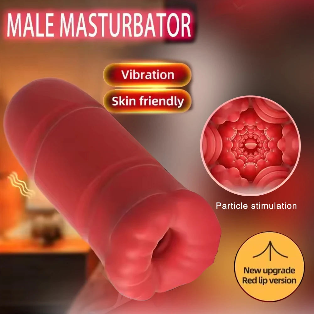 Automatic Male Masturbator Cup for Men Tongue Licking Vibrator Penis Trainer Exerciser Vagina Vacuum pump Sex Toys For Adult Men