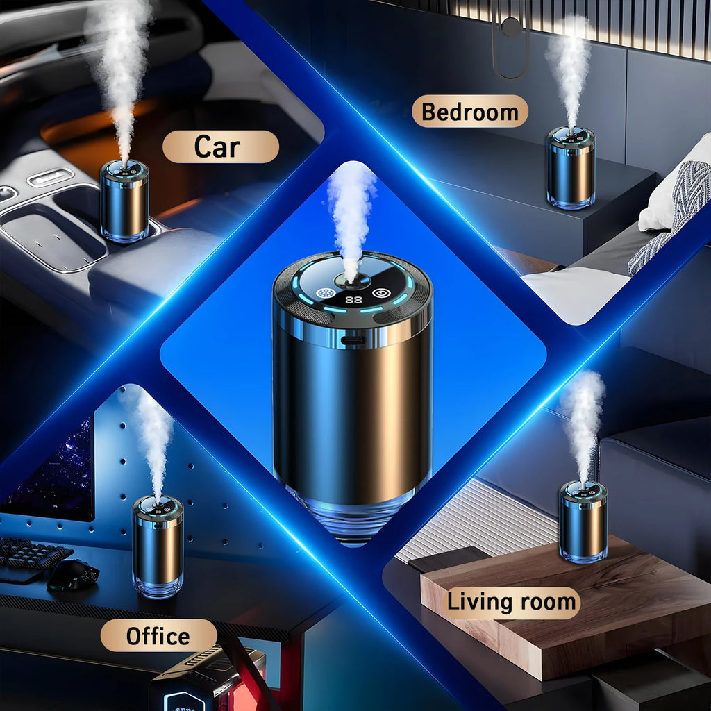 Car Diffuser Humidifier 5 Modes Car Humidifier Aromatherapy Diffusers Car Air Freshener USB Aromatherapy Essential Oil Air Freshener USB Cool Mist Mini Portable Diffuser For Car Home Office Bedroom with 3 Bottle Ocean Scent