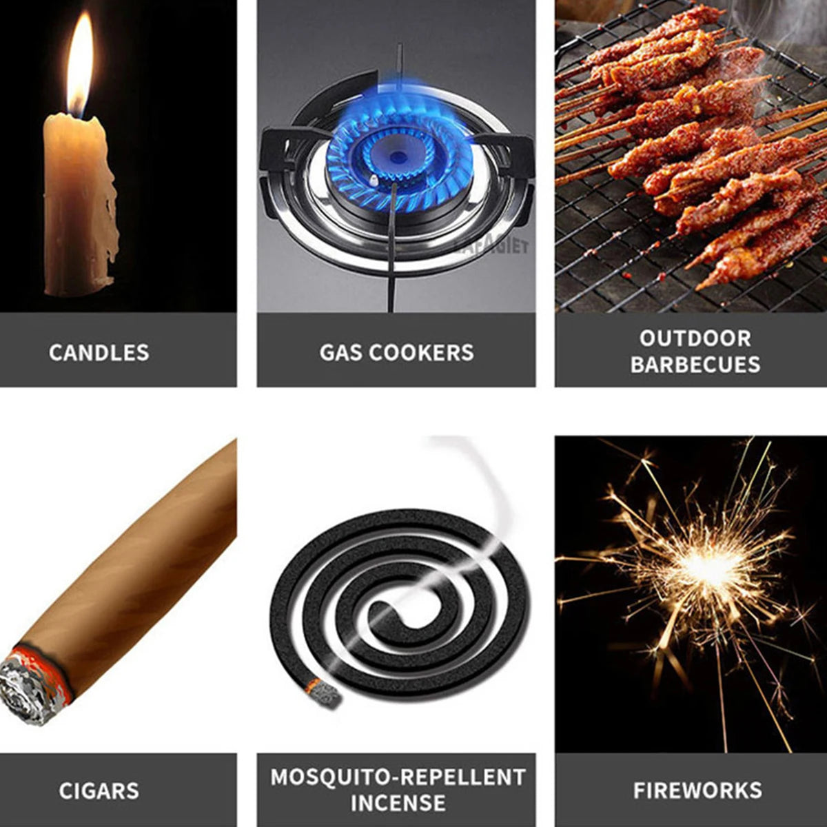 Random color - 2pc Windproof Kitchen Electric USB Lighter Long Candle BBQ  Camping Rechargeable Arc Flameless Plasma Lighter
