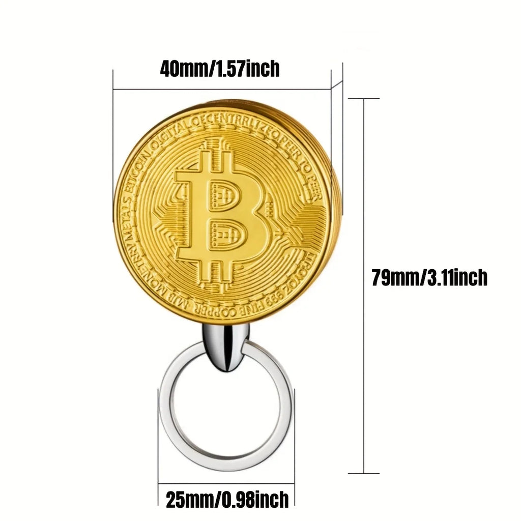 Metal Bitcoin Shaped Side Sliding Ignition Gas Lighter Portable Windproof Lighter for Men's Gifts Cigarette Accessories