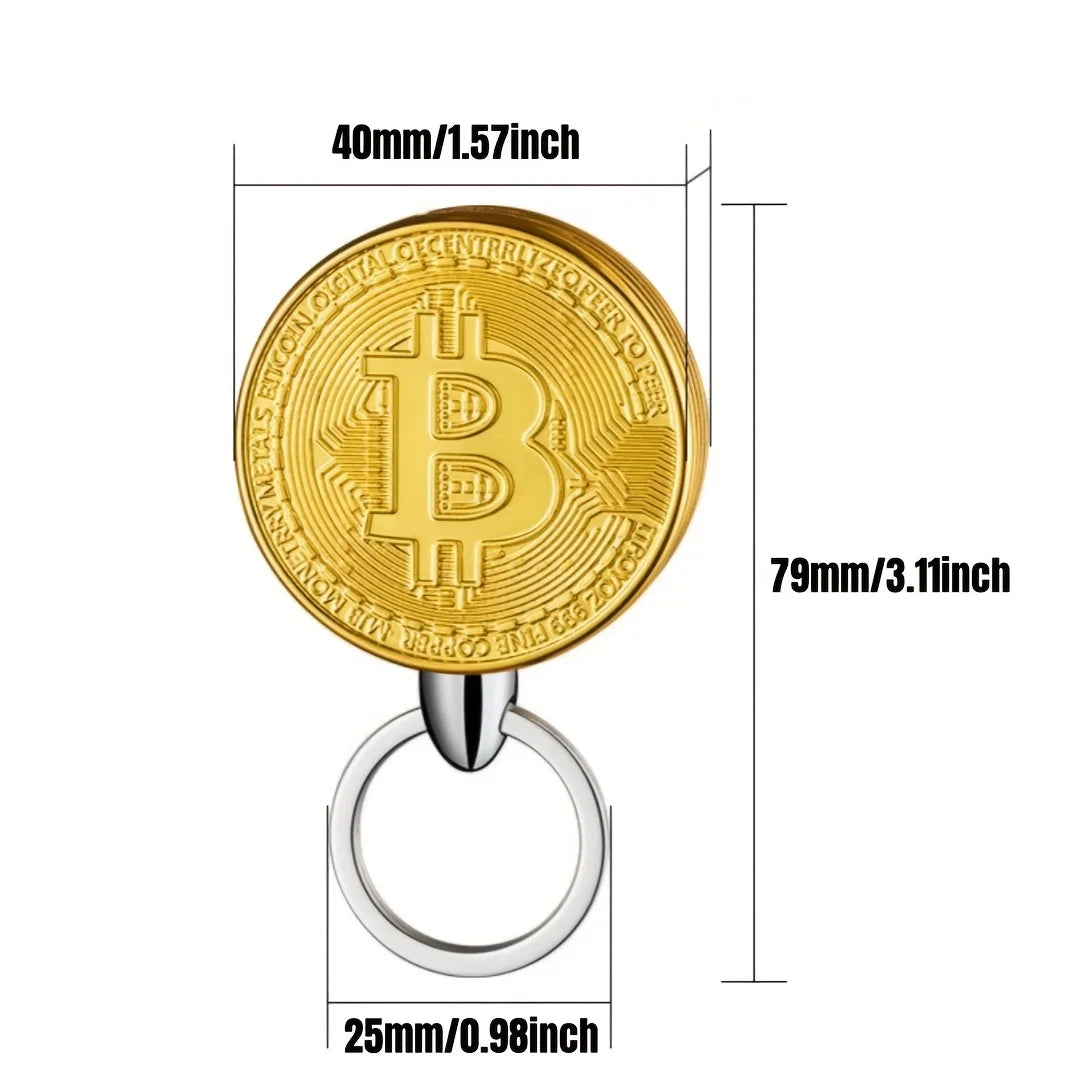 Metal Bitcoin Shaped Side Sliding Ignition Gas Lighter Portable Windproof Lighter for Men's Gifts Cigarette Accessories