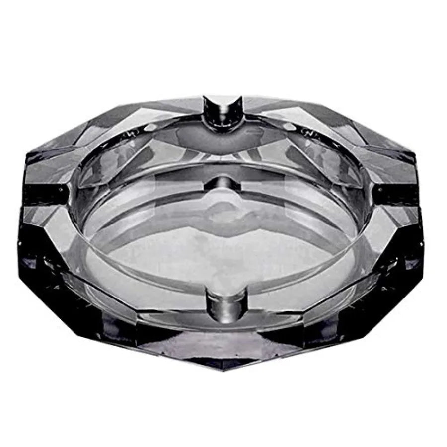 Crystal Glass Ashtray, Octagon Ash tray Cigar Cigarettes Ashtray Holder Office Home Desktop Tabletop Decoration