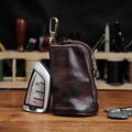 1pc Viking Sporran Mini Handcrafted Thick Leather Waist Bag Change Holder Pouch Keychain Zipper Coin Purse for Men and Women