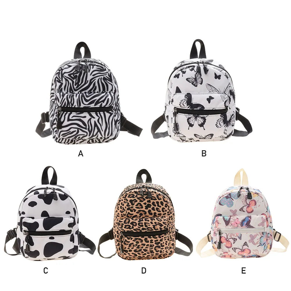 Stylish Women Backpack Preppy Style Animal Pattern Printing Nylon Handbags Leisure Student School Large Knapsacks Backpacks