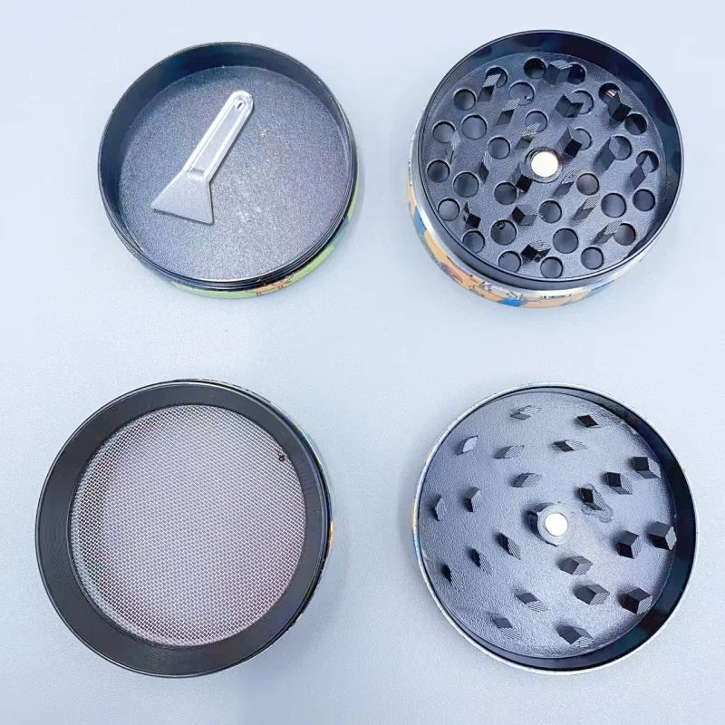 2inch Cartoon Herb Grinder Metal 4-Layer Manual Spice Mortar Pestle Pepper Mill Raw Grass Tobacco Grinder Smoking Accessories